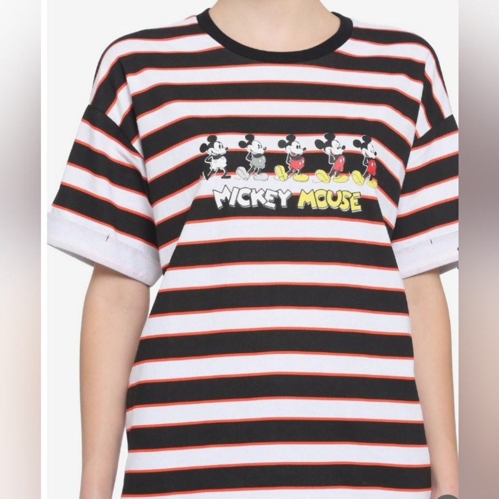 Disney Mickey Mouse Lineup Stripe T-Shirt (size medium) NWT